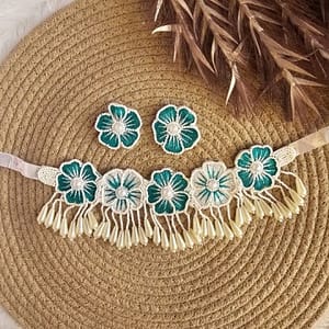 bandhani maroon necklace set