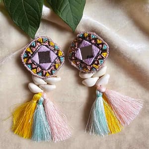 boho chic mirror earrings