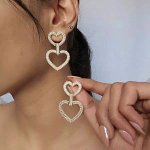 anti tarnish gold pearl spiral drop earrings