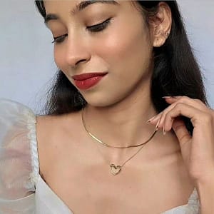 golden heart layered anti tarnish chain