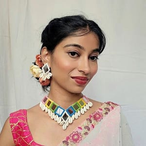 shells & mirrored necklace set