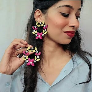 gold plated chandbalis earrings