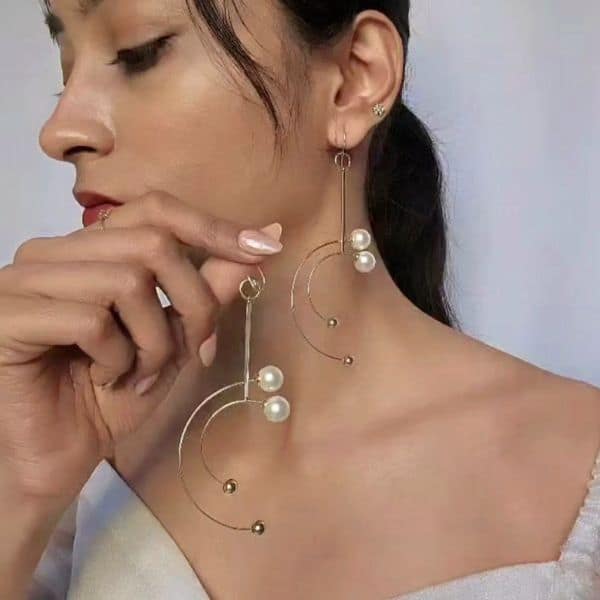 anti tarnish gold pearl spiral drop earrings anti tarnish gold pearl spiral drop earrings