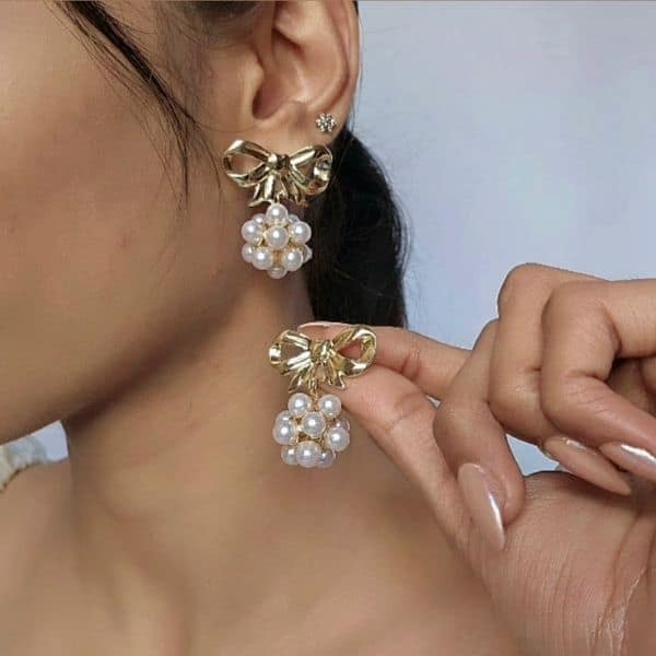 anti tarnish gold pearl spiral drop earrings anti tarnish gold pearl spiral drop earrings