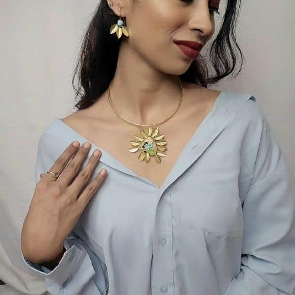 golden bloom anti tarnish pendant set golden bloom anti tarnish pendant set