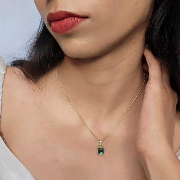 emerald glow anti tarnish pendant with chain emerald glow anti tarnish pendant with chain