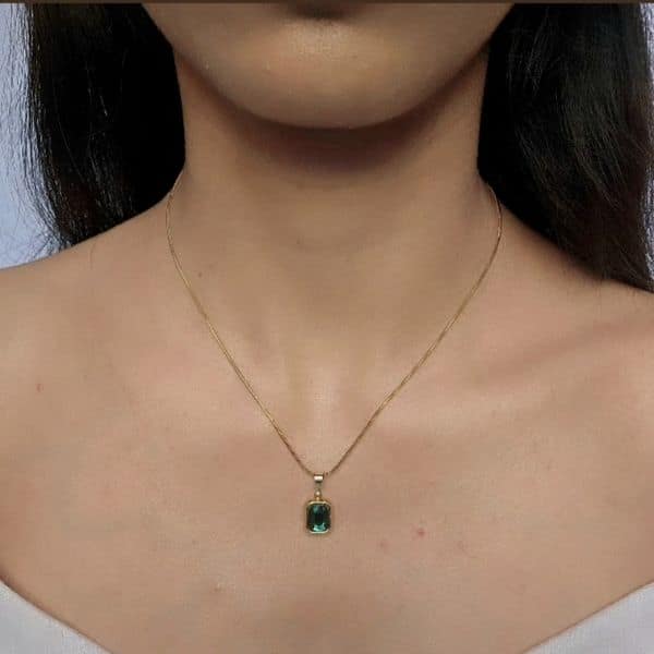 emerald glow anti tarnish pendant with chain emerald glow anti tarnish pendant with chain