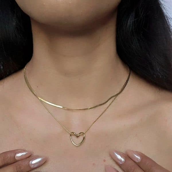 golden heart layered anti tarnish chain golden heart layered anti tarnish chain