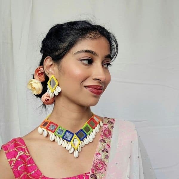 shells & mirrored necklace set shells & mirrored necklace set