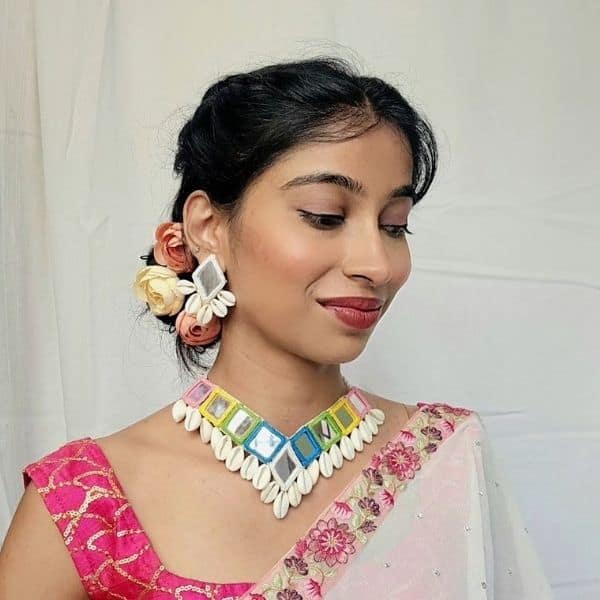 shells & mirrored necklace set shells & mirrored necklace set