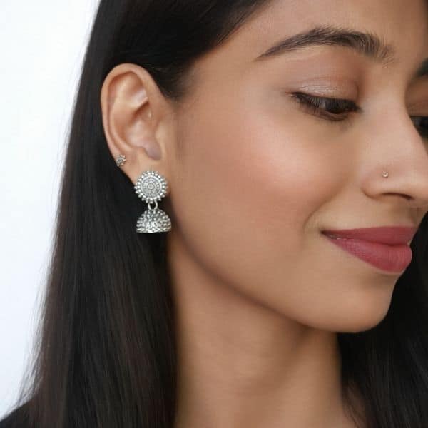 oxidized silver tribal dancing doll jhumka oxidized silver tribal dancing doll jhumka