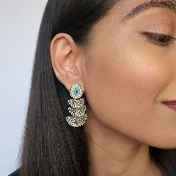 oxidized silver tribal dancing doll jhumka oxidized silver tribal dancing doll jhumka