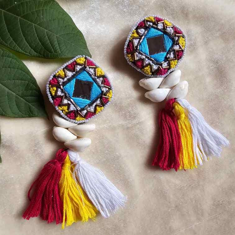 vibrant tribal mirror earrings vibrant tribal mirror earrings